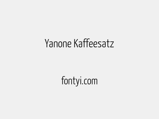 Yanone Kaffeesatz