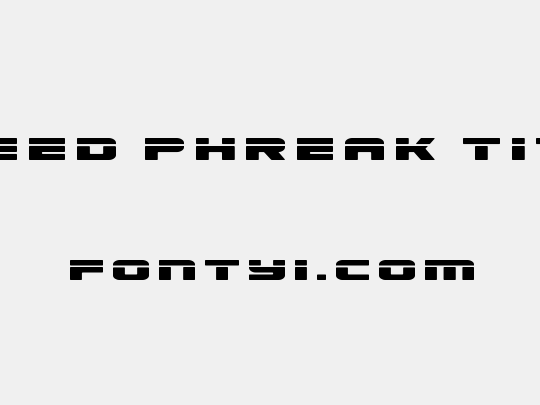 Speed Phreak Title