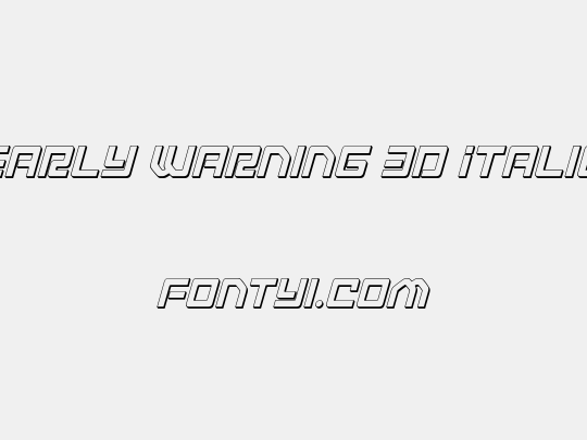 Early Warning 3D Italic