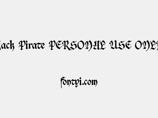 Jack Pirate PERSONAL USE ONLY