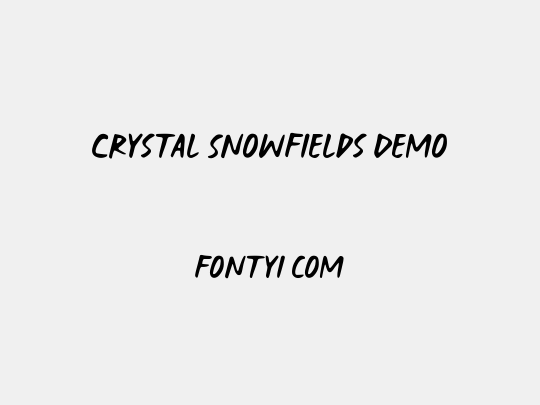 Crystal Snowfields Demo