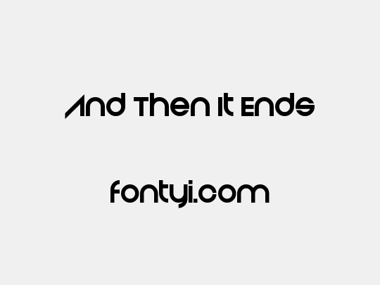 And Then It Ends