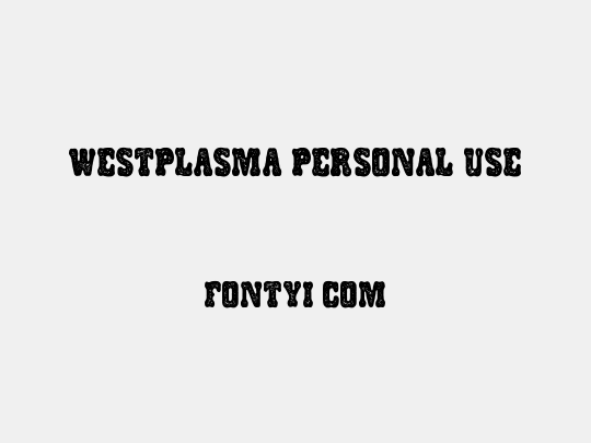 WESTPLASMA PERSONAL USE