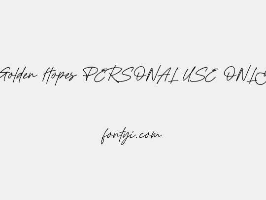 Golden Hopes PERSONAL USE ONLY