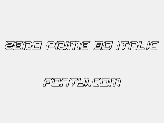 Zero Prime 3D Italic