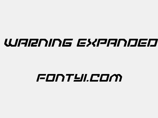 Early Warning Expanded Italic
