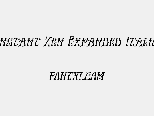 Instant Zen Expanded Italic