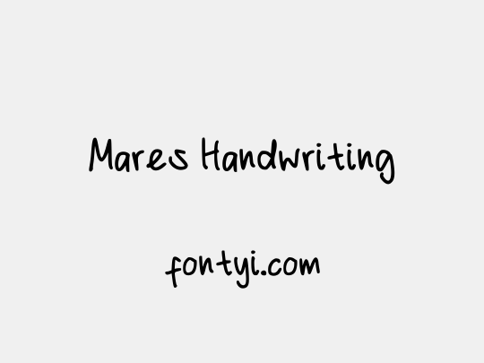Mares Handwriting
