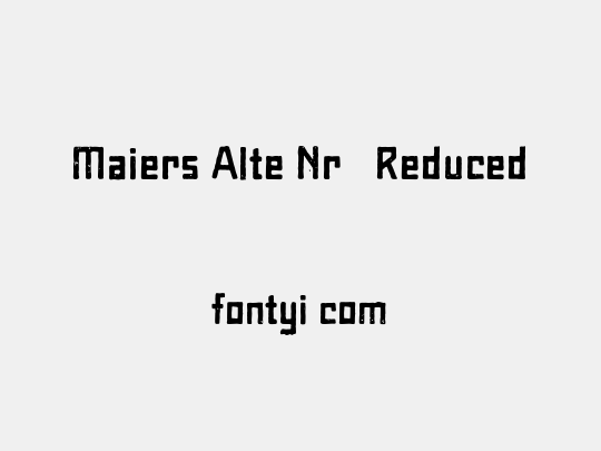 Maiers Alte Nr.8 Reduced