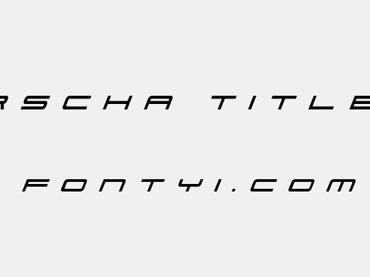 911 Porscha Title Italic