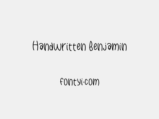 Handwritten Benjamin