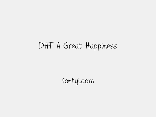 DHF A Great Happiness
