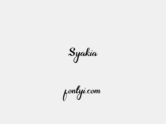 Syakia