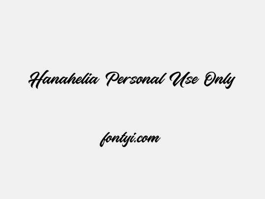 Hanahelia Personal Use Only