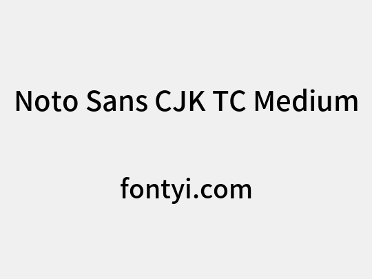Noto Sans CJK TC Medium