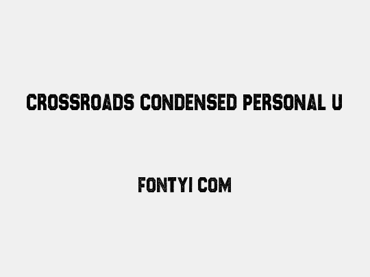 CROSSROADS CONDENSED PERSONAL U