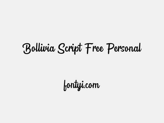 Bollivia Script Free Personal