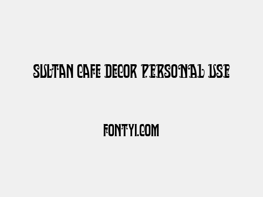 Sultan Cafe Decor PERSONAL USE