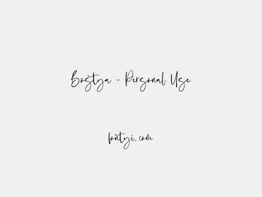Bostya - Personal Use