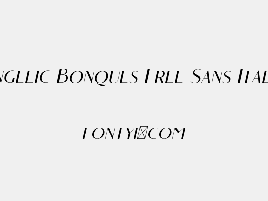 Angelic Bonques Free Sans Italic