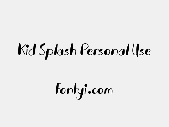 Kid Splash Personal Use