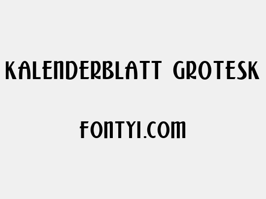 Kalenderblatt Grotesk