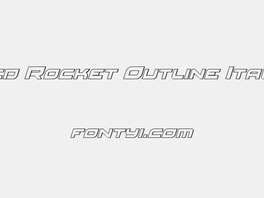 Red Rocket Outline Italic