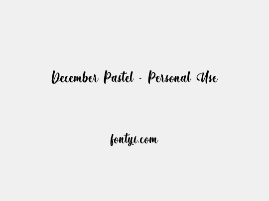 December Pastel - Personal Use