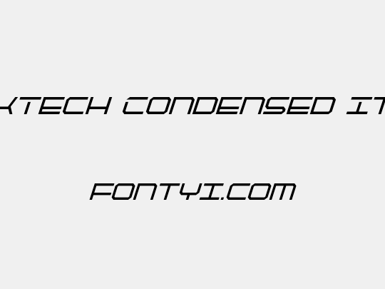 QuickTech Condensed Italic