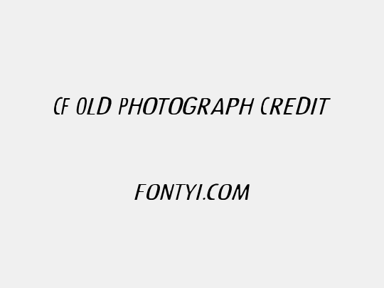 CF Old Photograph Credit