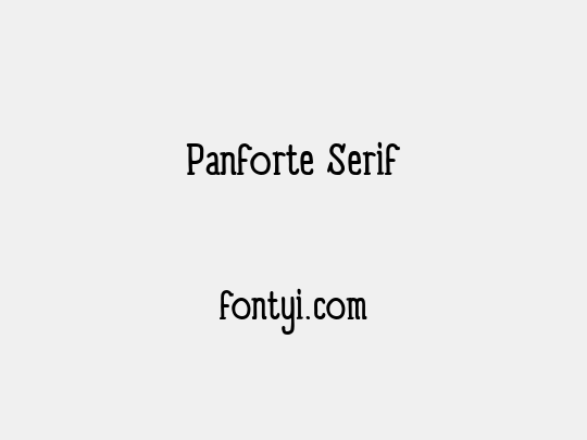 Panforte Serif