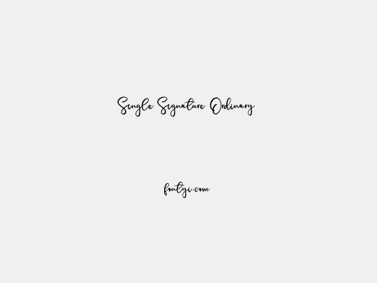 Single Signature Ordinary
