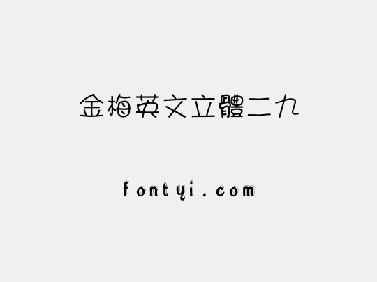 金梅英文立體二九
