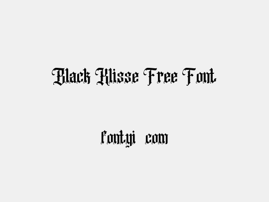 Black Klisse Free Font