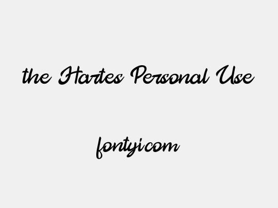 the Hartes Personal Use
