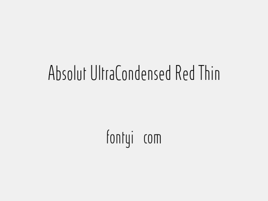 Absolut UltraCondensed Red Thin
