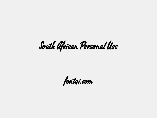 South African Personal Use