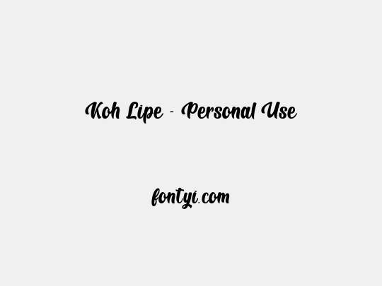 Koh Lipe - Personal Use