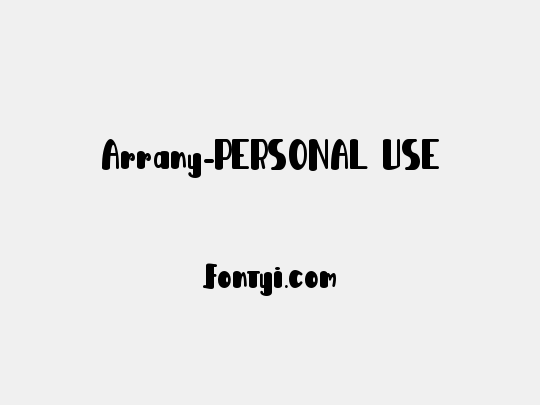 Arrany-PERSONAL USE
