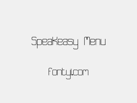 Speakeasy Menu