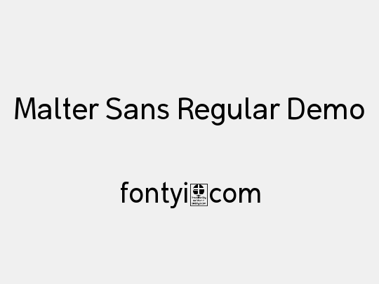 Malter Sans Regular Demo