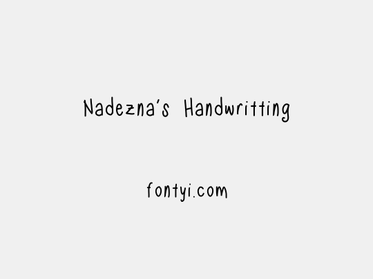 Nadezna's Handwritting