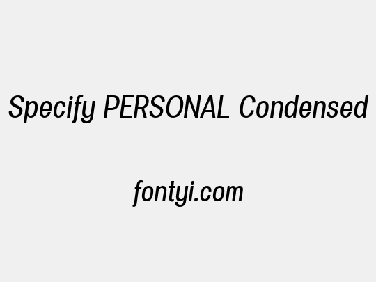 Specify PERSONAL Condensed