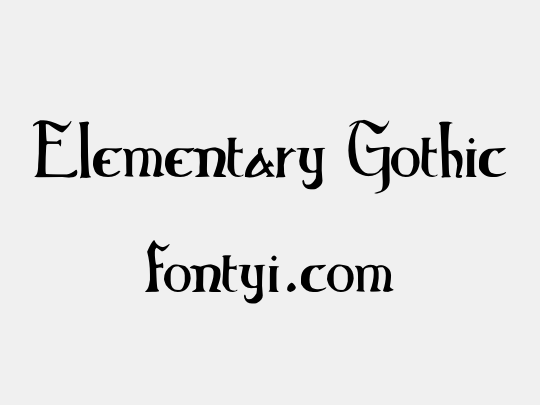 Elementary Gothic
