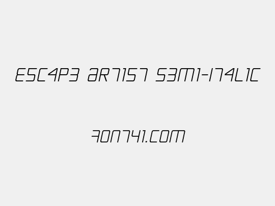 Escape Artist Semi-Italic