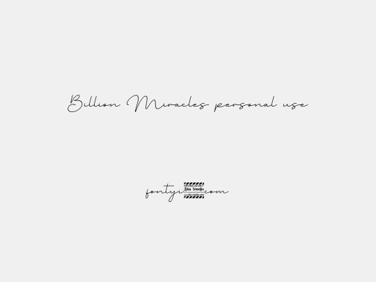 Billion Miracles personal use