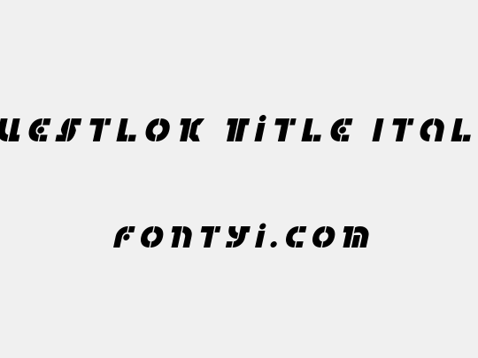Questlok Title Italic