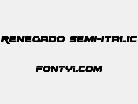 Renegado Semi-Italic
