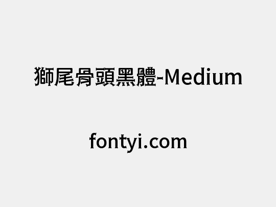 獅尾骨頭黑體-Medium