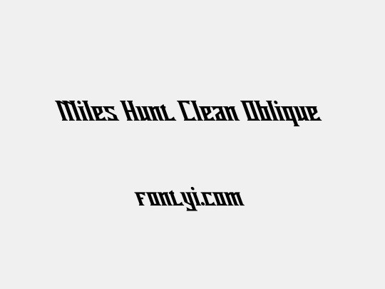 Miles Hunt Clean Oblique